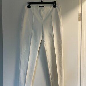 Theory White Cropped side Slit Trousers Size 6
